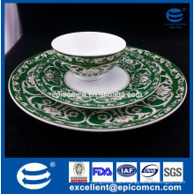 Easterm luxury gold decoration china porcelain rice bowl, side plate and meat trays